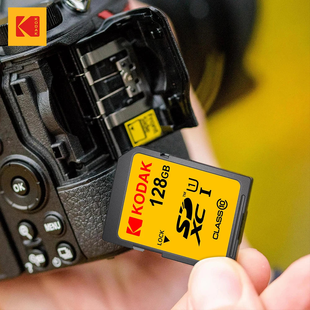 KODAK U1 Class 10 SD Card 128GB 64GB 32GB High Speed Flash Memory Card for DSLR Camera Camcorder Laptop Zpaxo