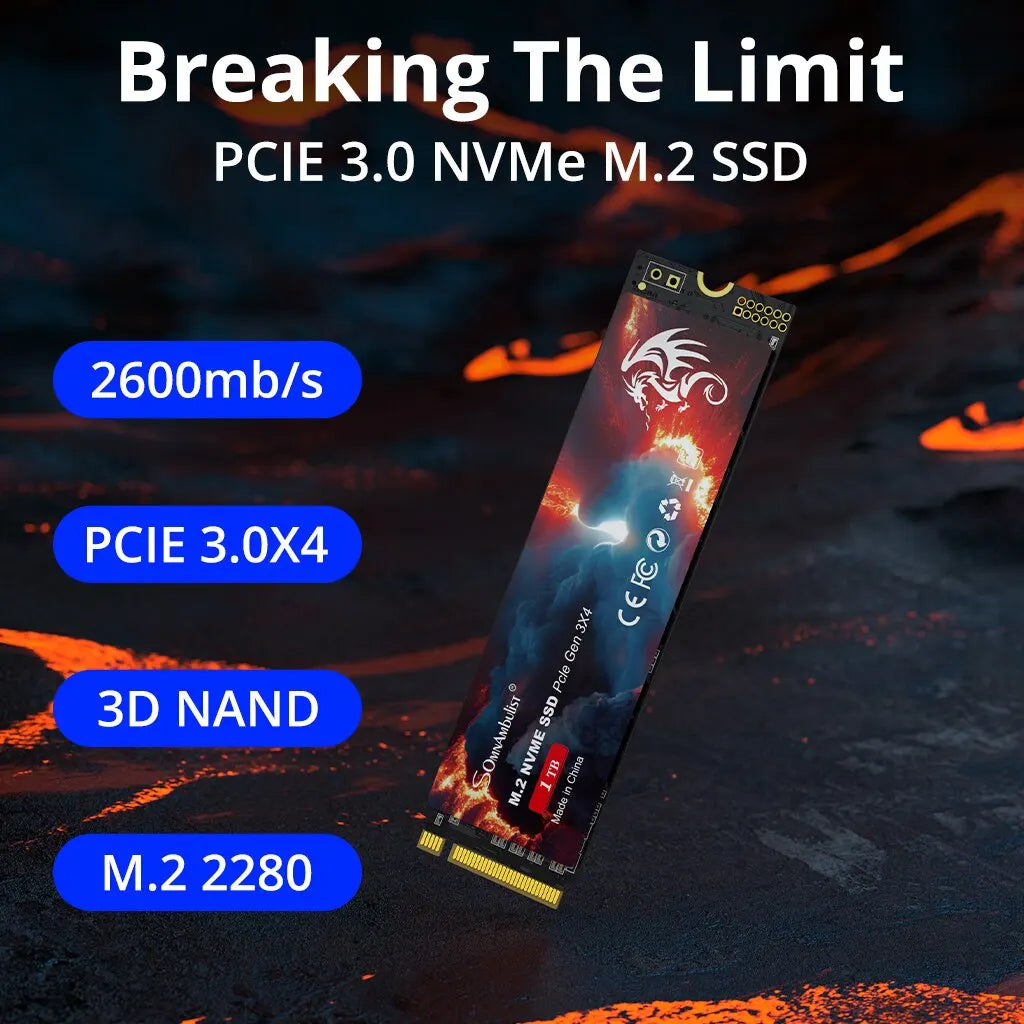 Somnambulist SSD M2 NVME 128GB 256GB 512GB 1TB M 2 2280 PCIe 3 0 Zpaxo