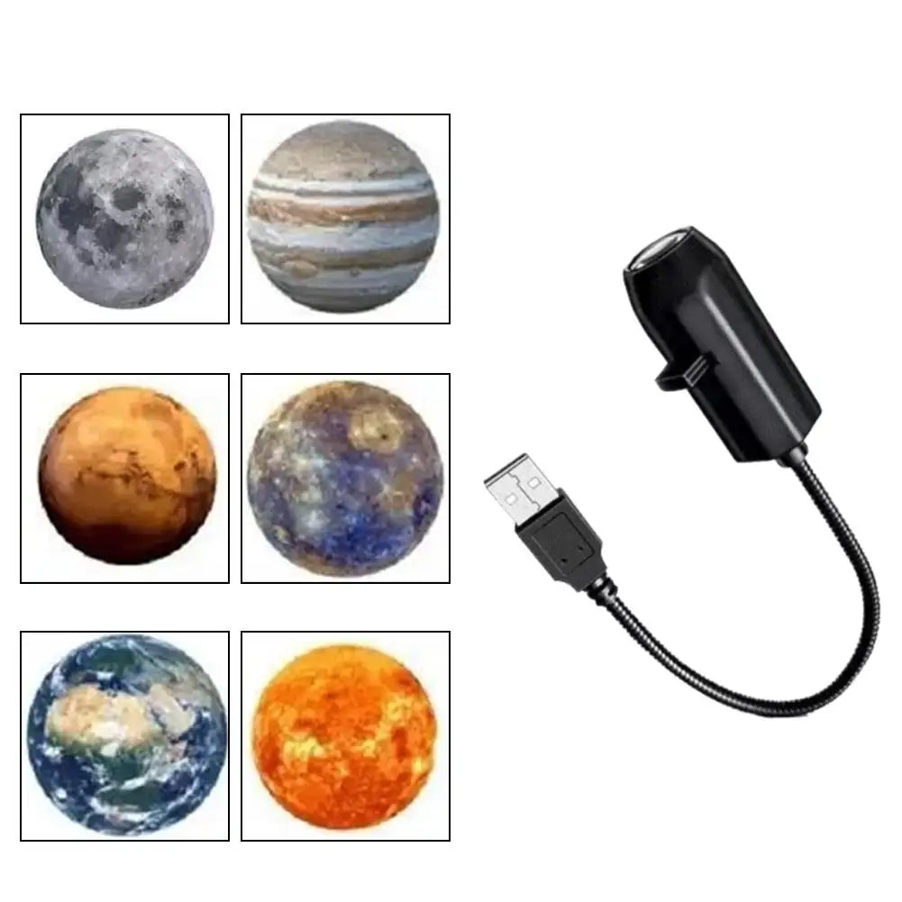USB LED Star Moon Projector Lamp Rotating Planet Night Light Romantic Bedroom Decor Gift for Kids Adults Zpaxo