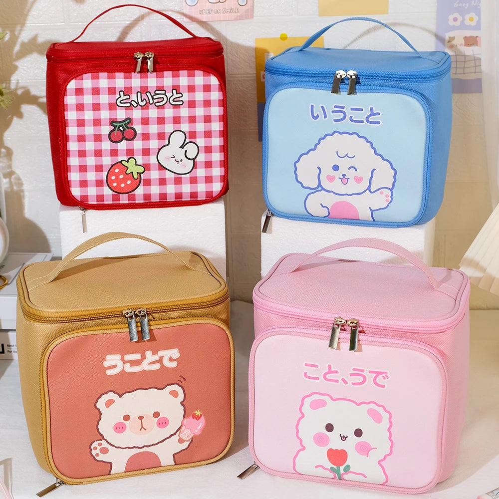 Cute Cartoon Makeup Bag Large Capacity Toiletry Organizer Travel