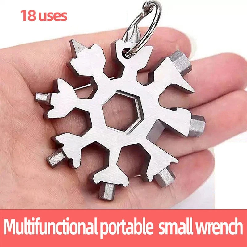 18-in-1 Stainless Steel Snowflakes Multi-tool bottle opener flat-headed Phillips screwdriver kit/wrench outdoor portable Cycling Zpaxo
