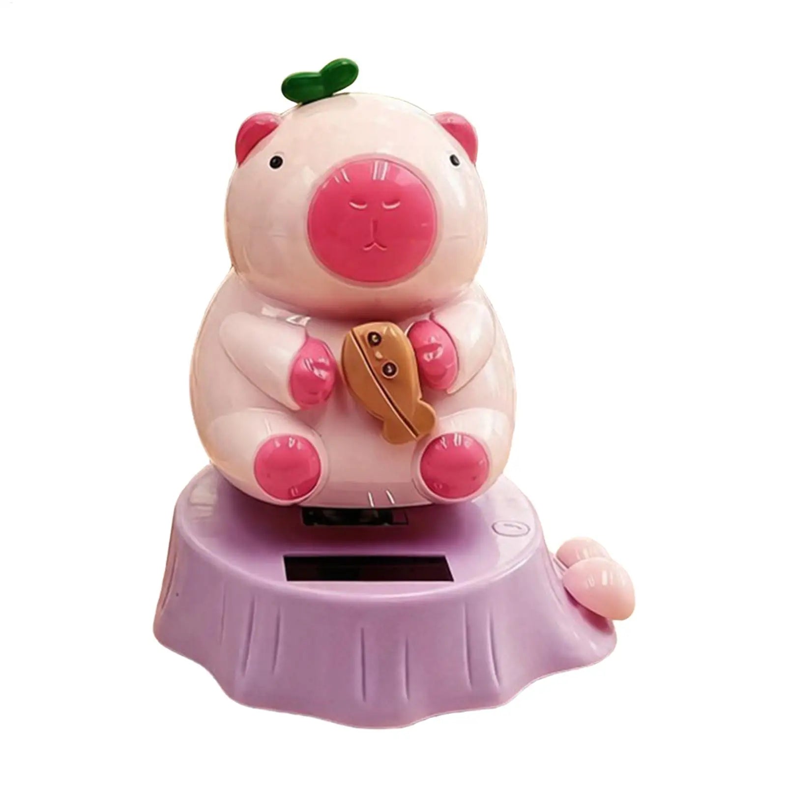 1PC Solar Powered Swinging Capybara Figurines Shaking Head Dashboard Dancing Figures Car Dashboard Decorative Ornaments ﻿ Zpaxo