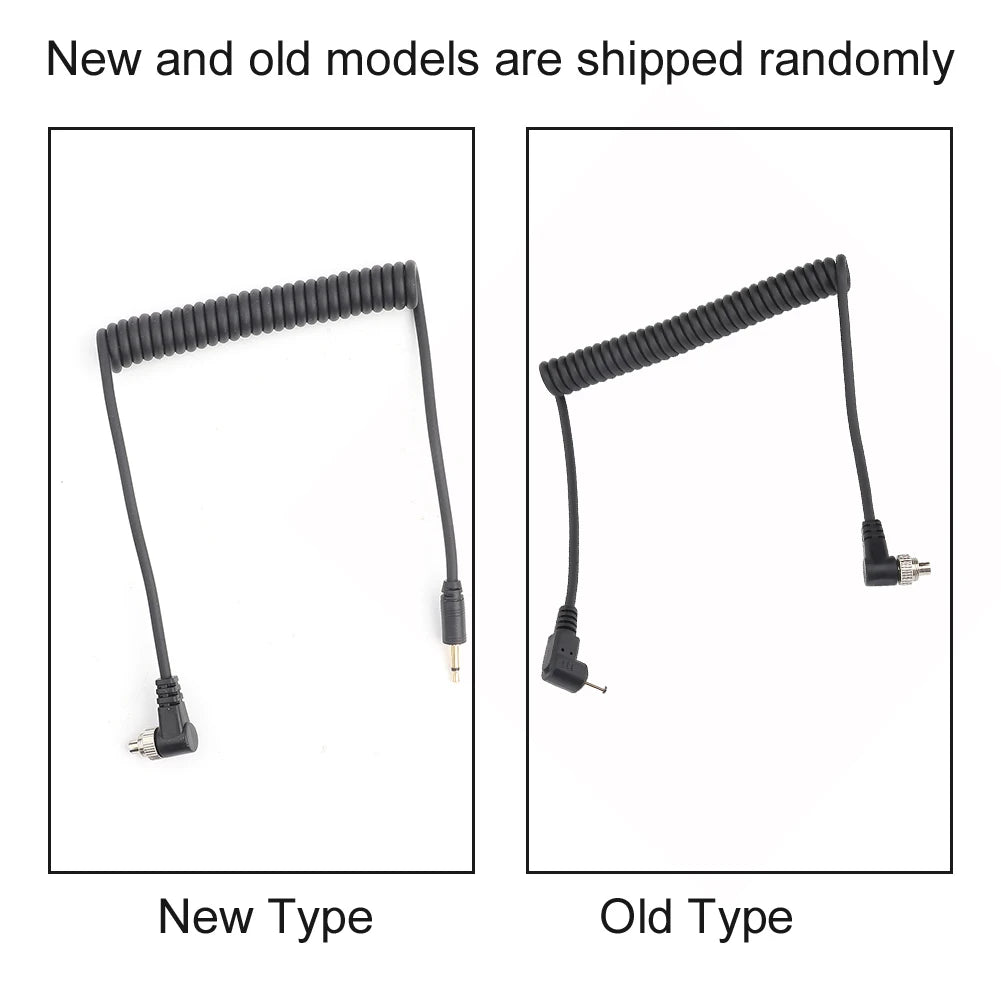 Camera Flash Sync Cable 2.5mm to Male Flash PC Sync Cable Cord with Screw Lock Extended Coiled Wire Zpaxo