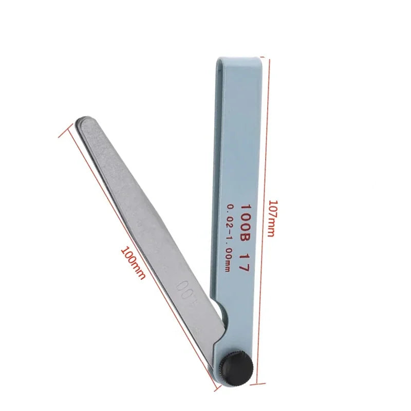 17-Blade Metric Feeler Gauge 0.02–1mm | Engine Valve Gap Tool Feeler Gauge Tool Zpaxo