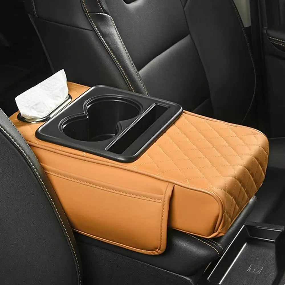 Elbow Support Car Arm Rest Cushion Cup Holder Side Storage Pockets Zpaxo