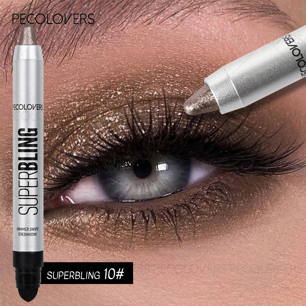 1PC Waterproof Pearlescent Eyeshadow Pencil - Smudge-proof Shimmery Shades, Brightening Eye Highlighter, Creamy Texture Zpaxo 10