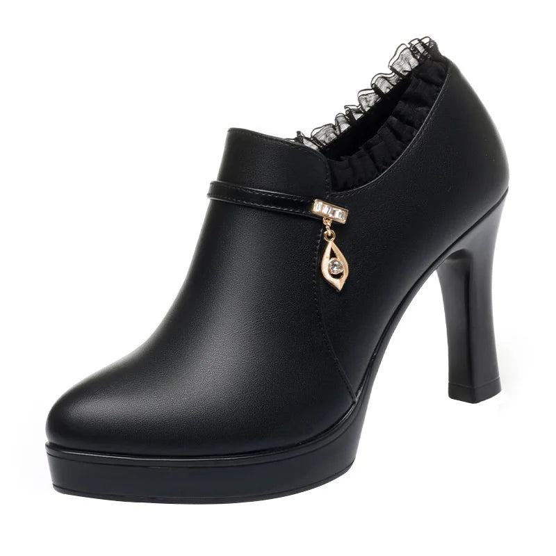 Heeled Single Shoes Soft Sole Surface Comfortable Deep Mouth Zpaxo