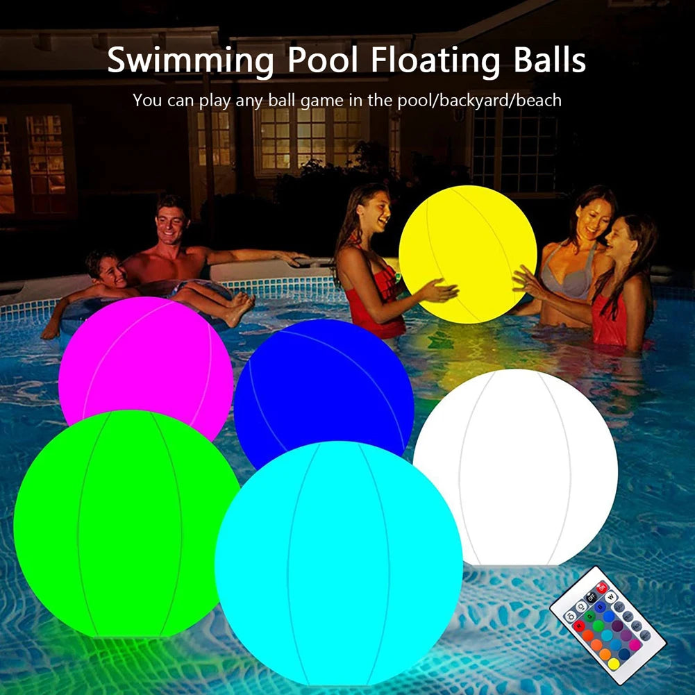 Garden Luminous LED Ball Remote Control LED Glowing Balloon Swimming Pool Luminous Inflatable Balloon Birthday Party Decoration Zpaxo