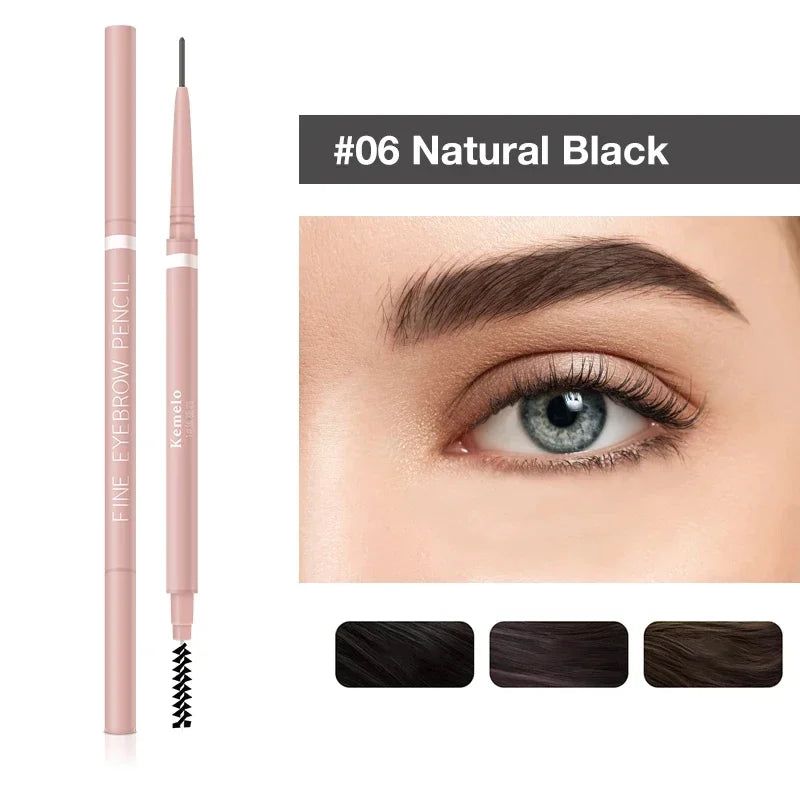 Waterproof Double-ended Eyebrow Pencil Ultra Fine Sweat-proof Long Zpaxo X6 Classic black