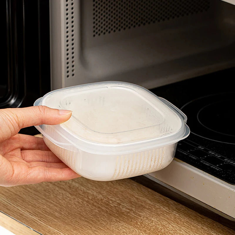 Food Storage Box Rice Fruit Preservation Container Microwave Oven Zpaxo