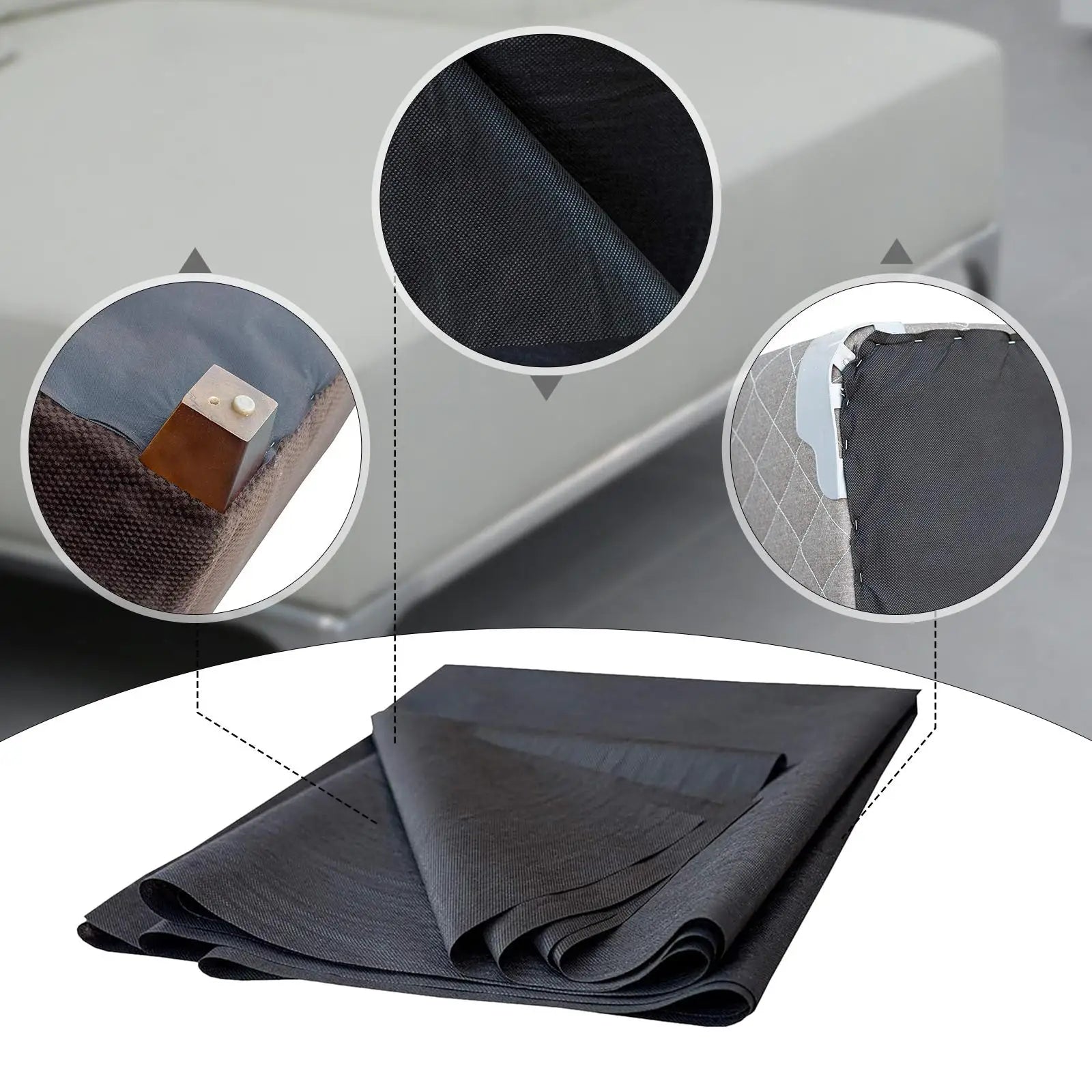 Black Dustproof Sofa Bottom Cover | Furniture Dust Protection Fabric Furniture Dust Cover Zpaxo 24 Inch x 3 Yard