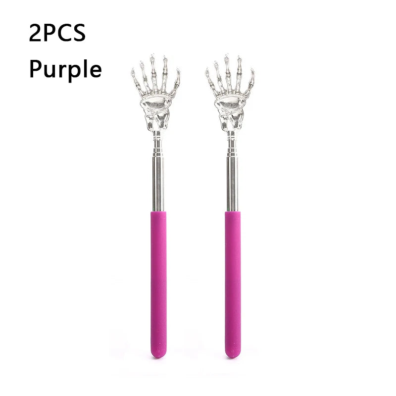 1 Massager Back Stainless Steel Scratcher Ghost Hand Telescopic Zpaxo 2Pcs Purple