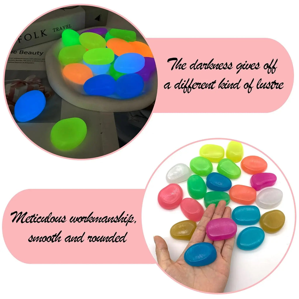 Oversized Glowing Resin Stones Large Bright Luminous Stone Garden