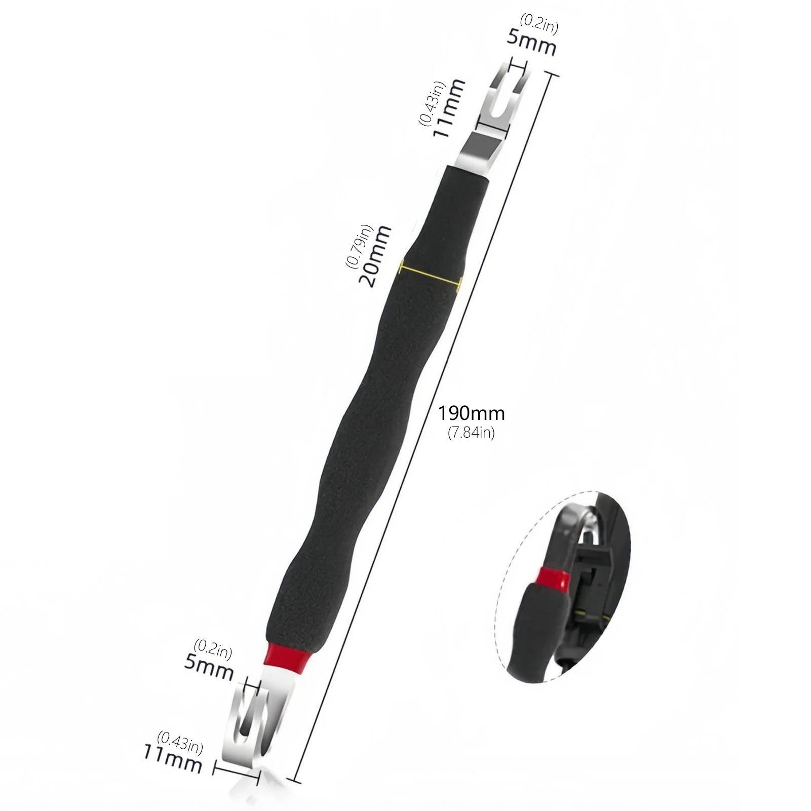 Professional Automotive Electrical Connector Disconnect Tool Dual-Ended Design with Non-Slip Grip for Car Terminal Removal Zpaxo black