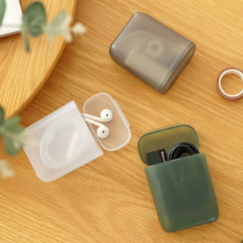 1pcs Mobile Data Cable Storage Box Headphone Charger Transparent Storage Box With Lid, Drawer Jewelry Organizer Box Organizer Zpaxo