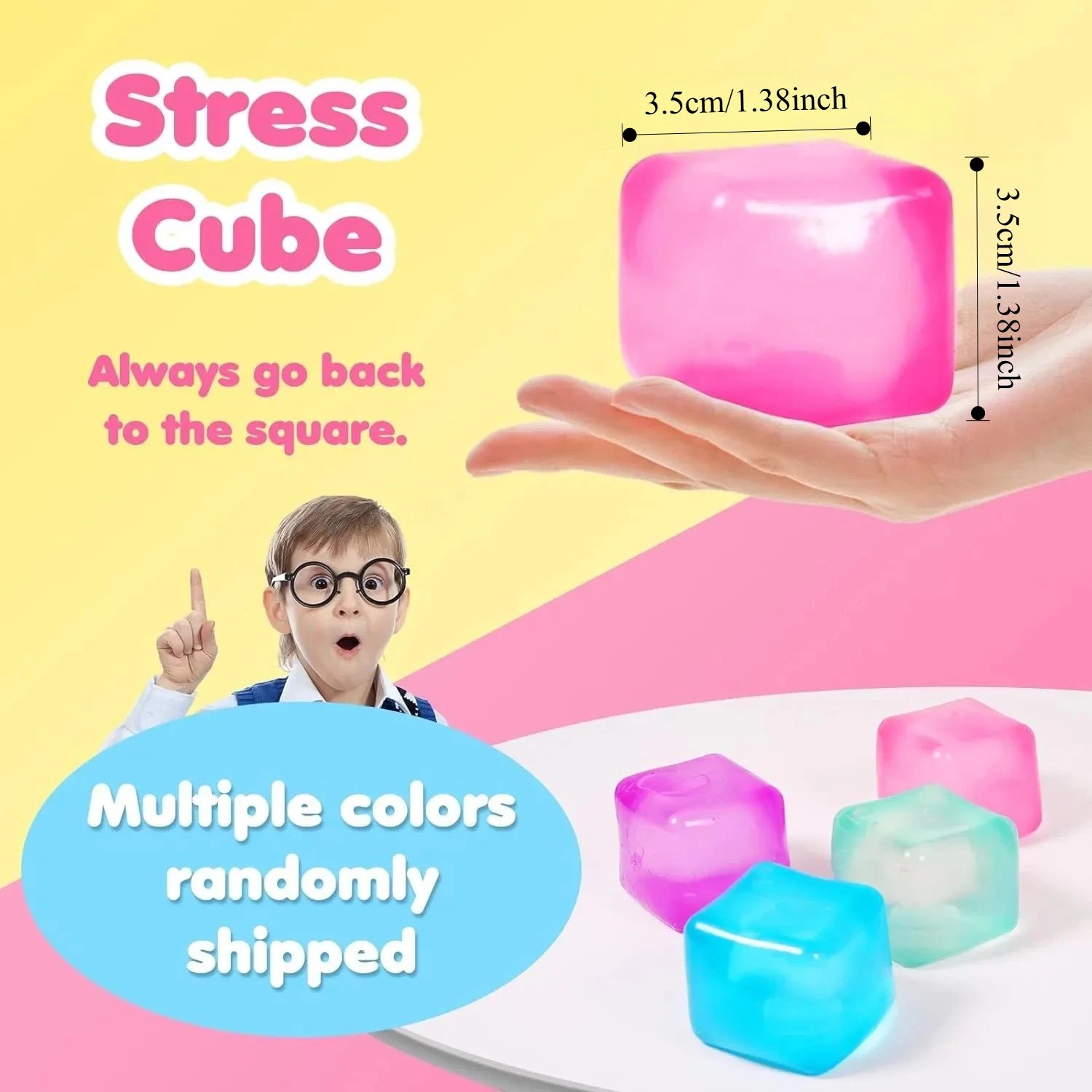 Gel Ice Cube Squishy Stress Ball – Fidget Sensory Squeeze Toy Squishy Stress Toy Zpaxo