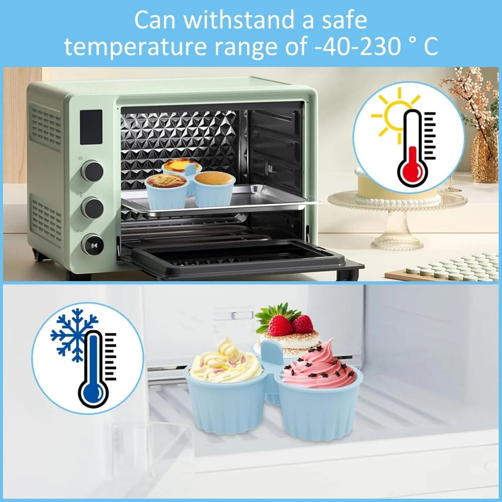 Silicone Air Fryer Egg Mold Easy Clean 3 Grids Cooking Bowl Durable Zpaxo