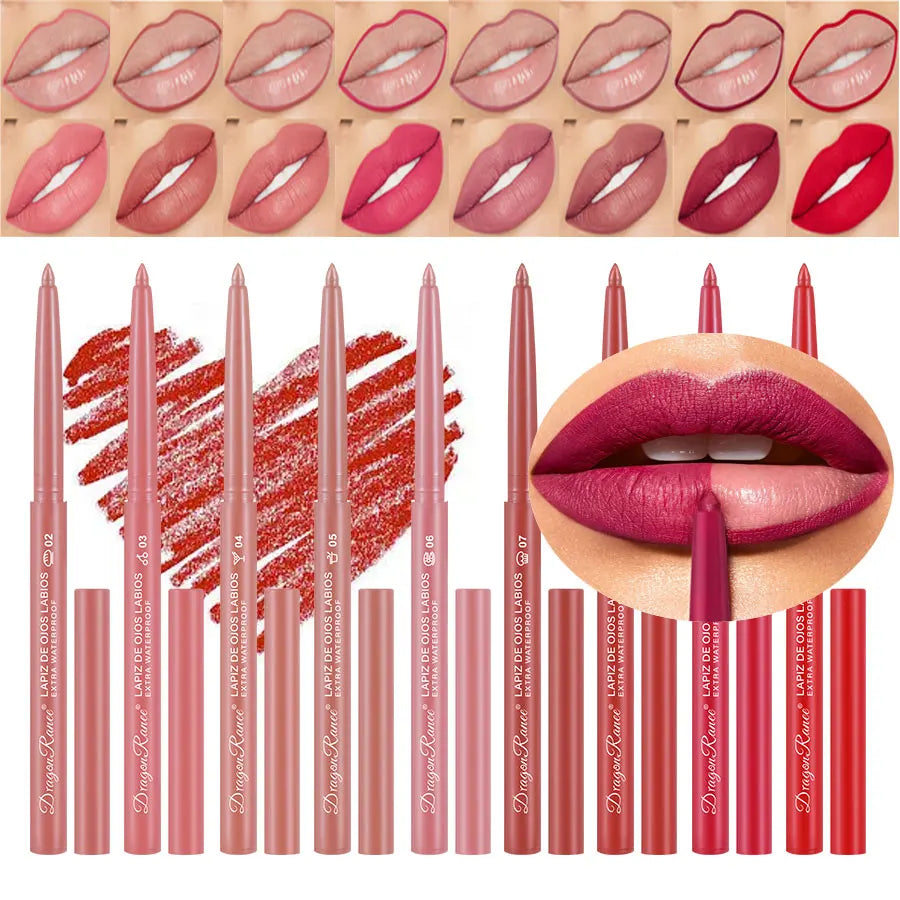 Twelve lip liner pencil case outlines the full lip shape, rich colors, waterproof, durable matt, daily versatile lip liner penci Zpaxo