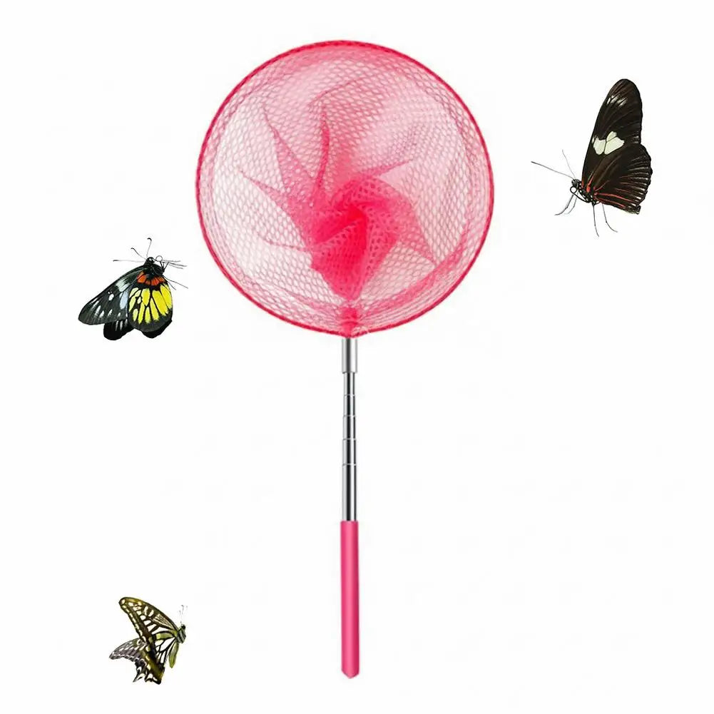 Retractable Kids Insect Butterfly Net & Observation Cage Set Insect Catching Net Zpaxo Pink net