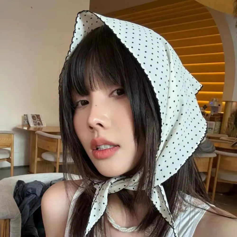 Fashion Beach Triangular Hair Band Lace Trim Breathable Triangular Headscarf Polyester Versatile Neck Scarf Summer Zpaxo