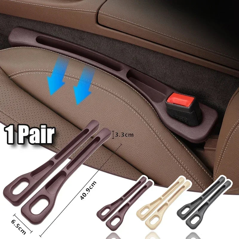 2Pcs Car Seat Gap Filler Organizer PU Waterproof Universal Car Seat Gap Anti-leak Stopper Strip 2Slot Seat Gap Storage Organizer Zpaxo