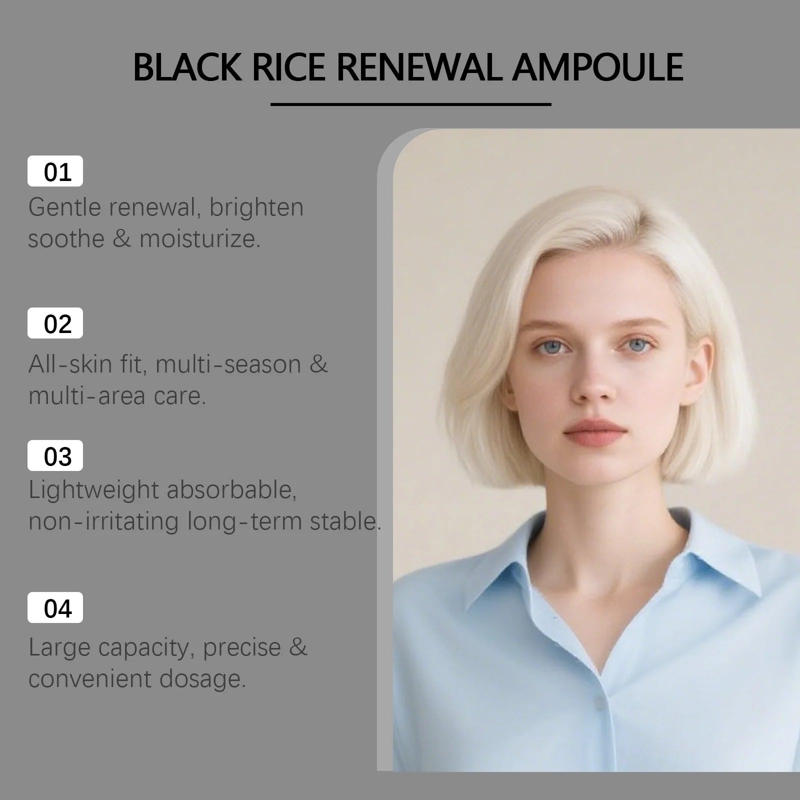 Black Rice Essence Gentle Moisturizing Facial Serum Hydrated Smooth Zpaxo