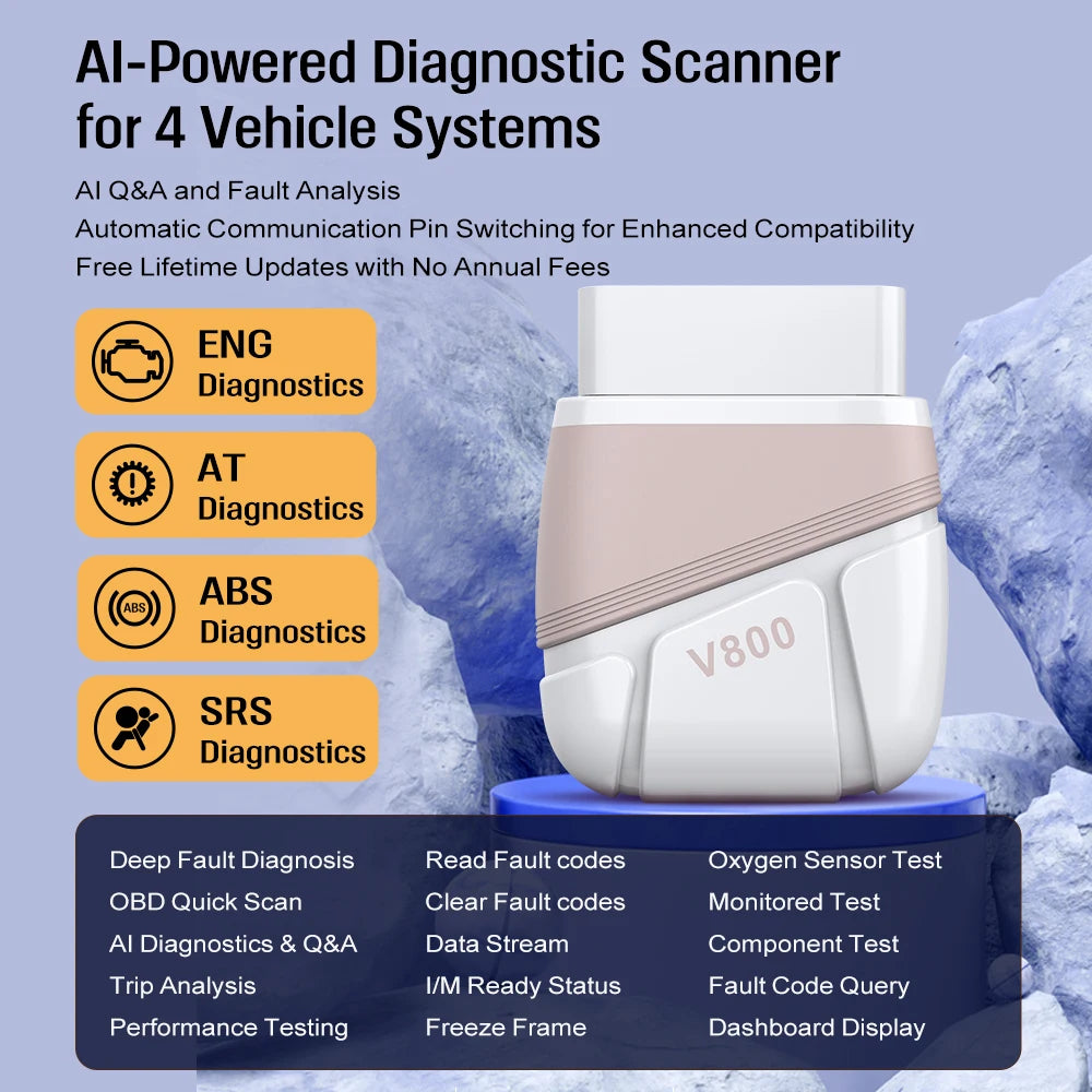 OBD2 Scanner Wireless Fault Code Clear Car Reader OBD II Diagnostic