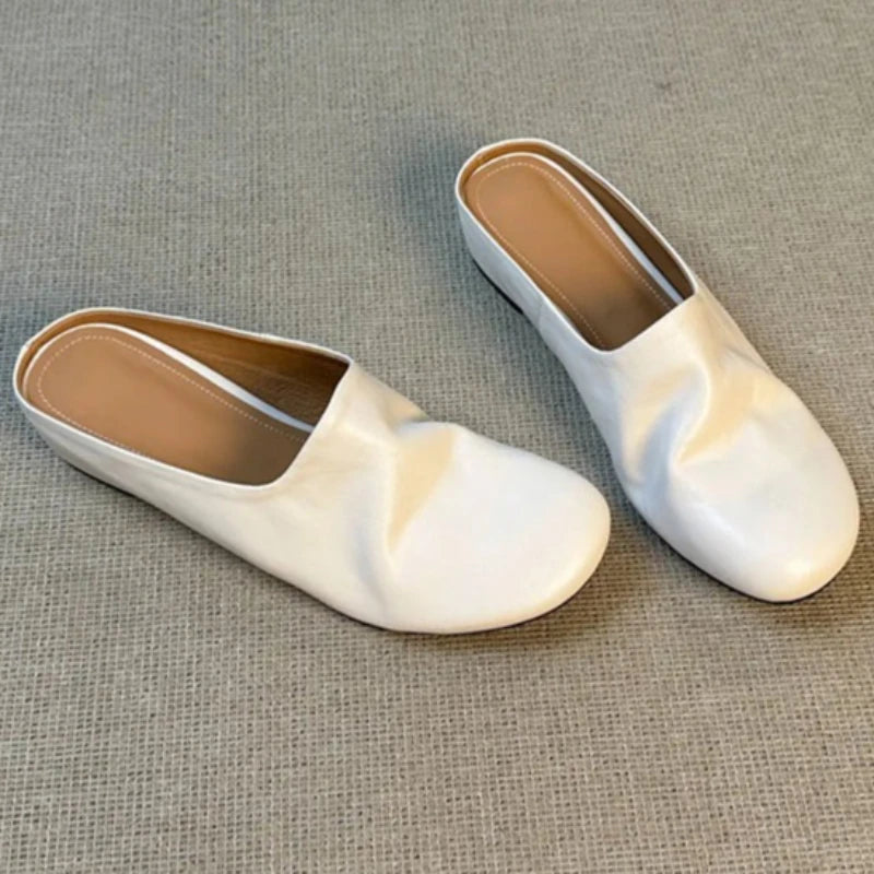 Women's Fish Mouth Closed Toe Solid Vintage Comfortable Slippers Zpaxo