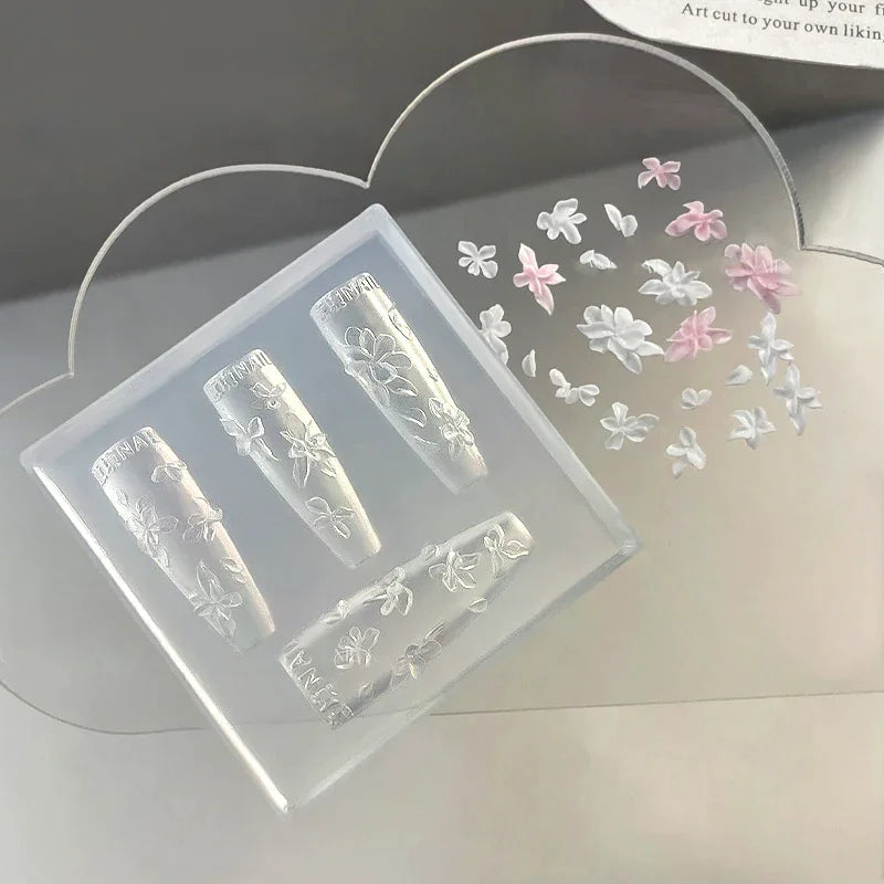 3D Flowers Nail Mold DIY Silicone Tools Floral Petal Design Resin Zpaxo