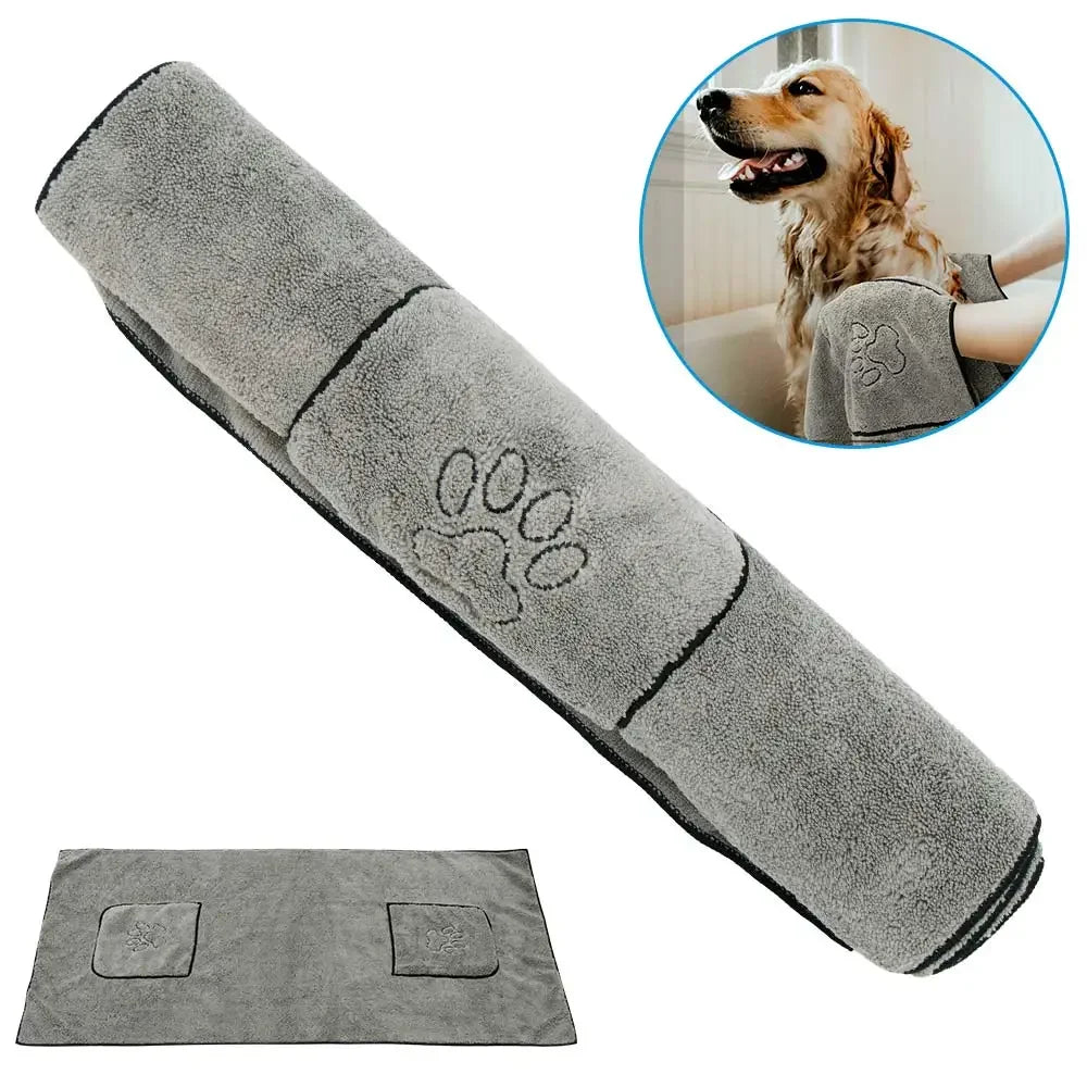Super Absorbent Big Puppy Pet Dog Towel Bathrobe Bath Towels Quick-Drying Cat Bath Towel Bath Supplies Dog Towel Microfiber Zpaxo Default Title