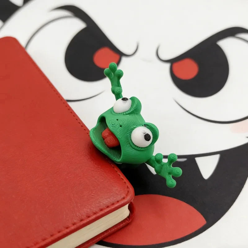 Funny Frog Pop-up Bookmark Creative 3D Cartoon Animal Reading Office