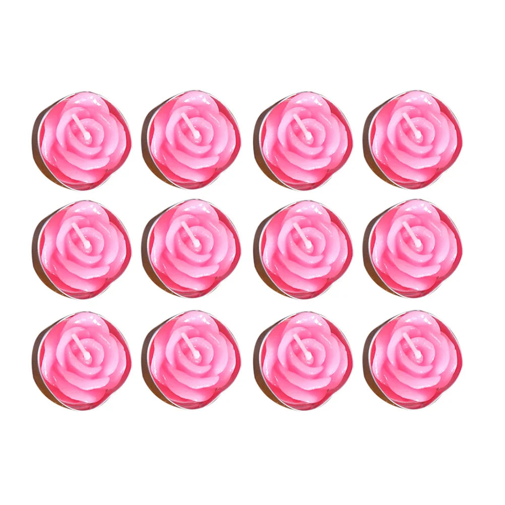 Rose Floating Candles Smokeless Waterproof Wedding Party Decoration