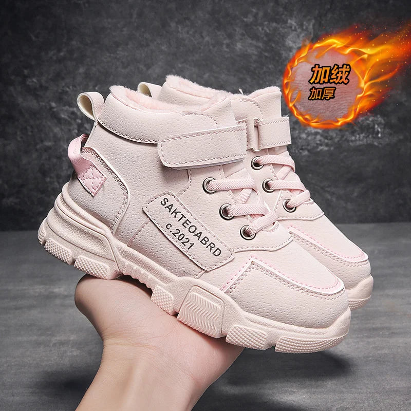 Winter Children's Boots Velvet Warm Boys Girls Shoes Non-slip Zpaxo