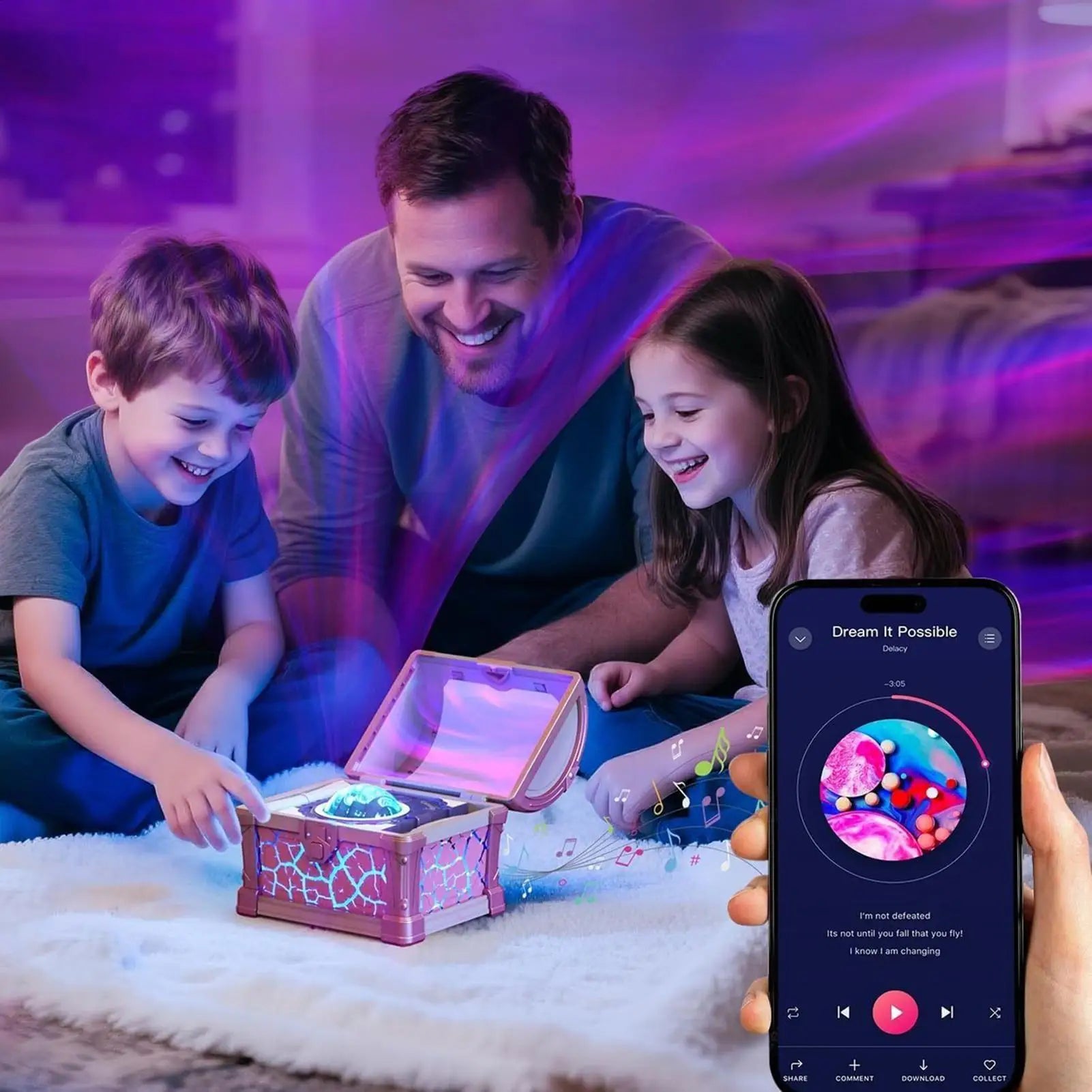 Galaxy Projector Dimmable Cool Remote Control Magic Chest LED Projector Night Lamp For Kids Adults Boys Girls Women Mom Daughter Zpaxo