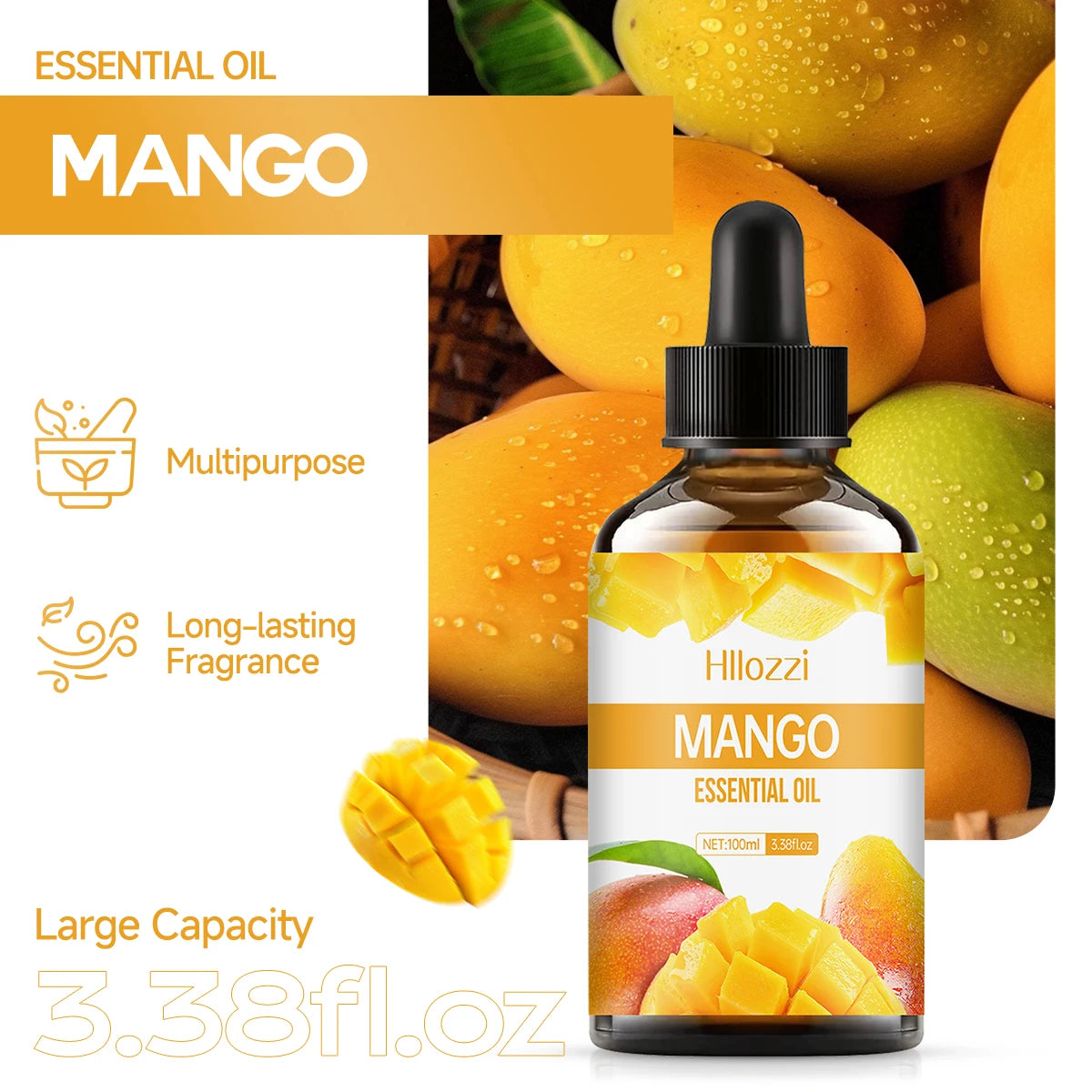 MANGO ESSENTIAL OIL a high-quality moisturizing nourishing massage oil with a refreshing scent, suitable for all skin types Zpaxo