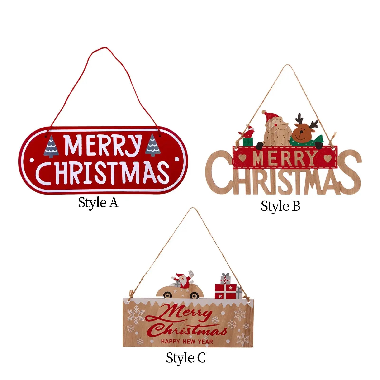 Merry Christmas Wooden Door Sign – Farmhouse Hanging Plaque Christmas Wall Plaque Zpaxo