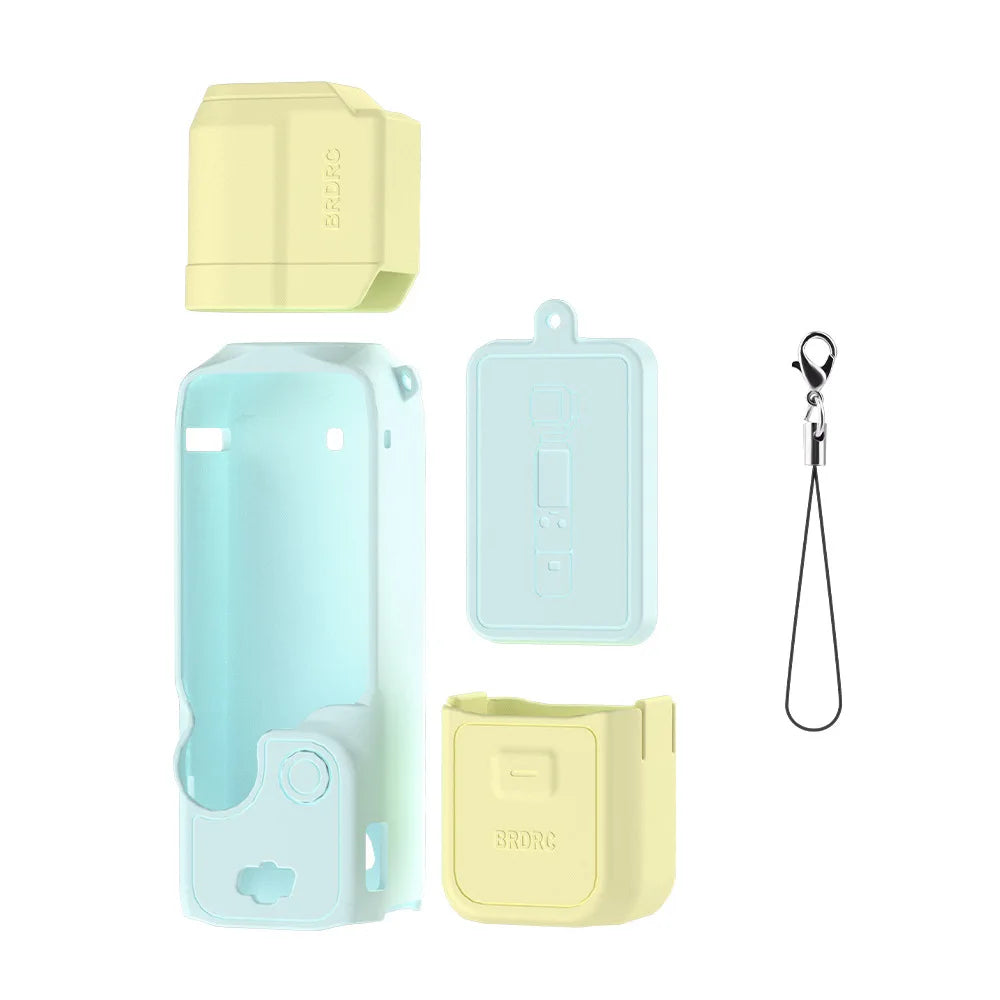 Pocket 3 Silicone Cover Macaron Color Protective Case Lens Protector Scratch-Resistant Sleeve Skin For DJI OSMO Pocket 3 Bumper Zpaxo Blue Yellow A