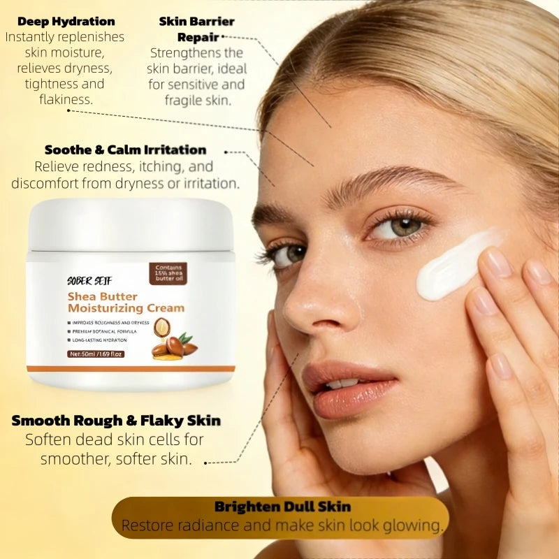 Ceramide Hyaluronic Acid Shea Butter Deep Moisturizer 50ml Repair Dry Damaged Skin Anti‑Irritation Daily Facial Care Zpaxo