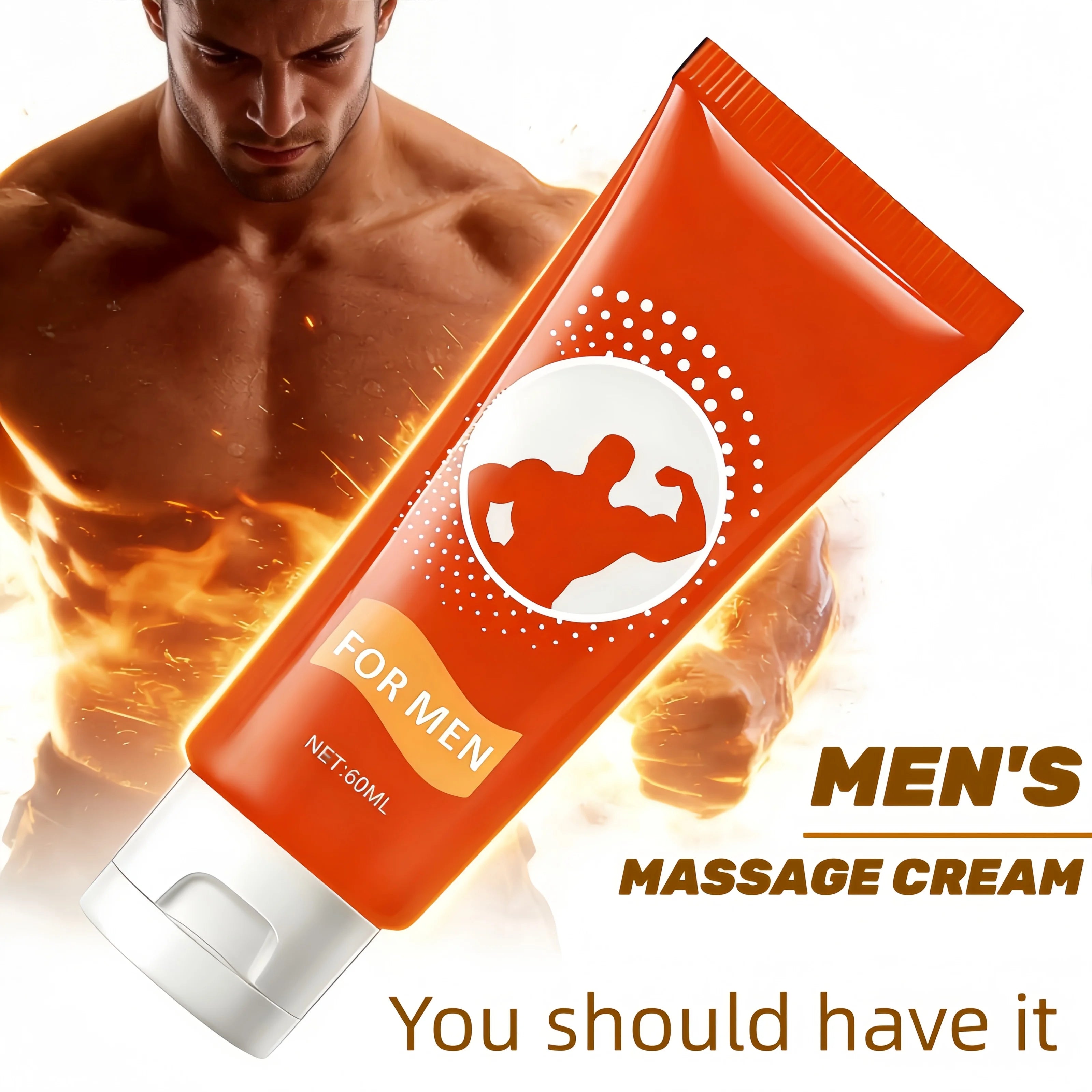 Men's Massage Cream, Repairs and Nourishes Intimate Areas, a Helpful Tool in the Bedroom, and a Great Gift for Men. Zpaxo