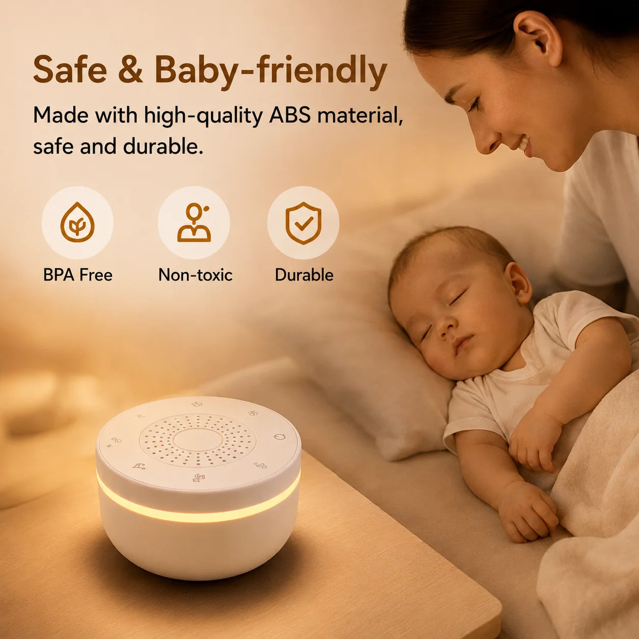 Portable Baby White Noise With 1000mAh 30 Soothing Sounds 5 Colors Night Lights And Timer Baby Sleep Soother For Stroller & Crib Zpaxo