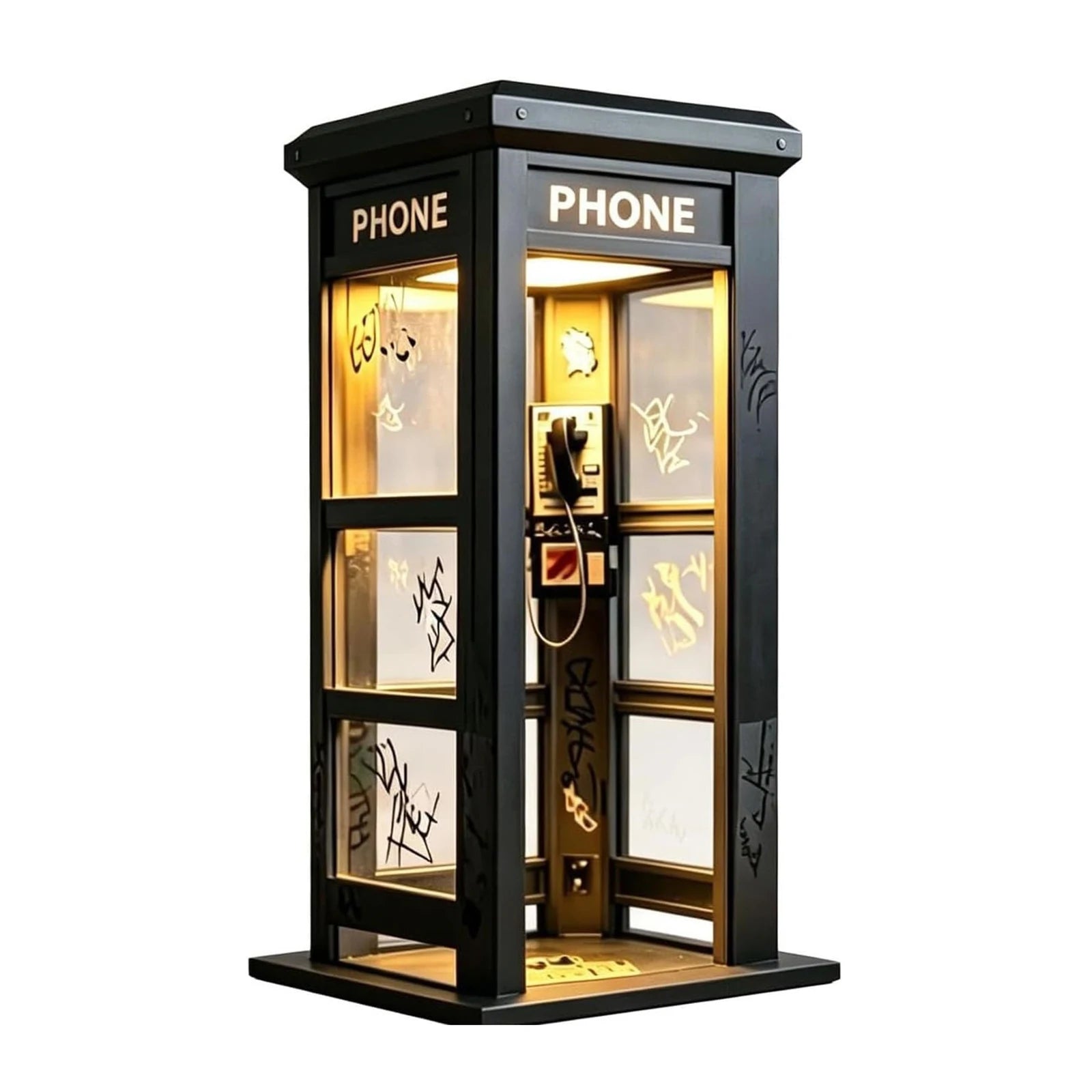 Mini Phone Booth Accent Light Decorative Classic Telephone Table Lamp