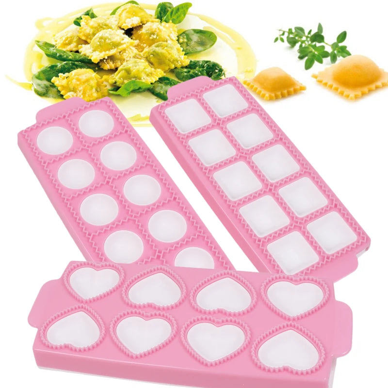 Ravioli Mold Ravioli Maker Plastic Dumplings Mold Heart Round Square Shape Dumplings Maker Kitchen Pastry Tool Zpaxo