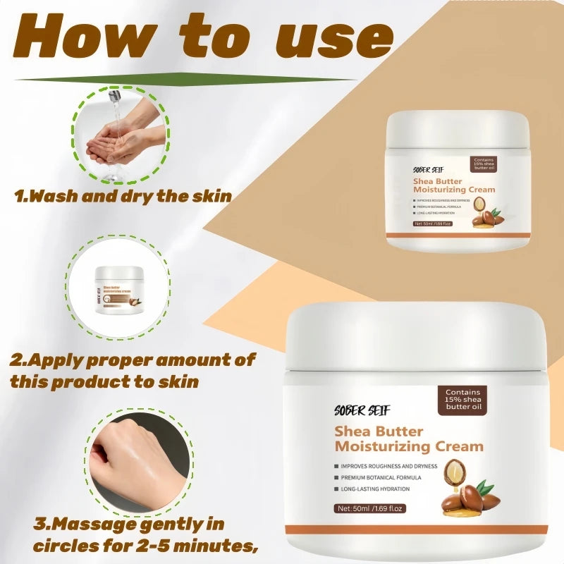 Shea Butter Ceramide Hyaluronic Acid Body Cream 72H Hydrating Gentle Body Lotion Travel Portable Daily Skincare Valentine Gift Zpaxo