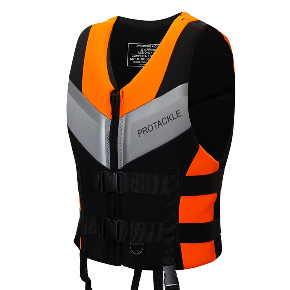 Water Sports Life Vest Buoyancy Boating Skiing Driving Vest Lightweight Safety Buckle Floating Foam Adjustable for Boating Kayak Zpaxo Orange XXXL