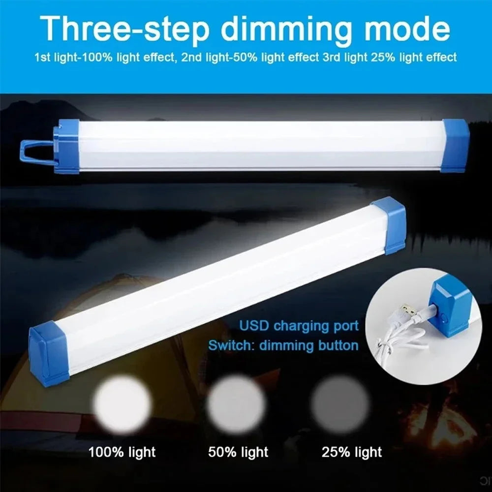 30CM LED Rechargeable Tube Light – Magnetic Camping & Emergency