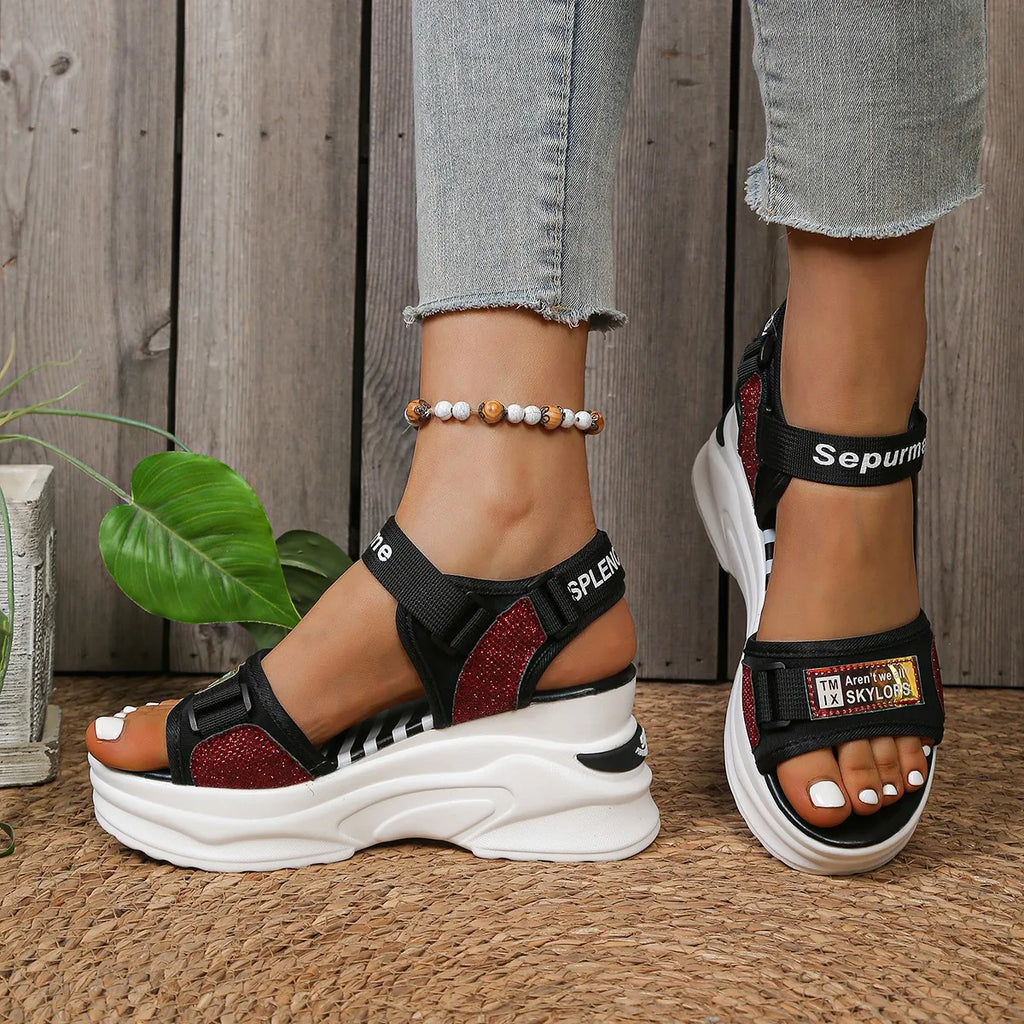 Women Sandals Casual Heightening Slope Shoes Summer Platform Wedge Zpaxo