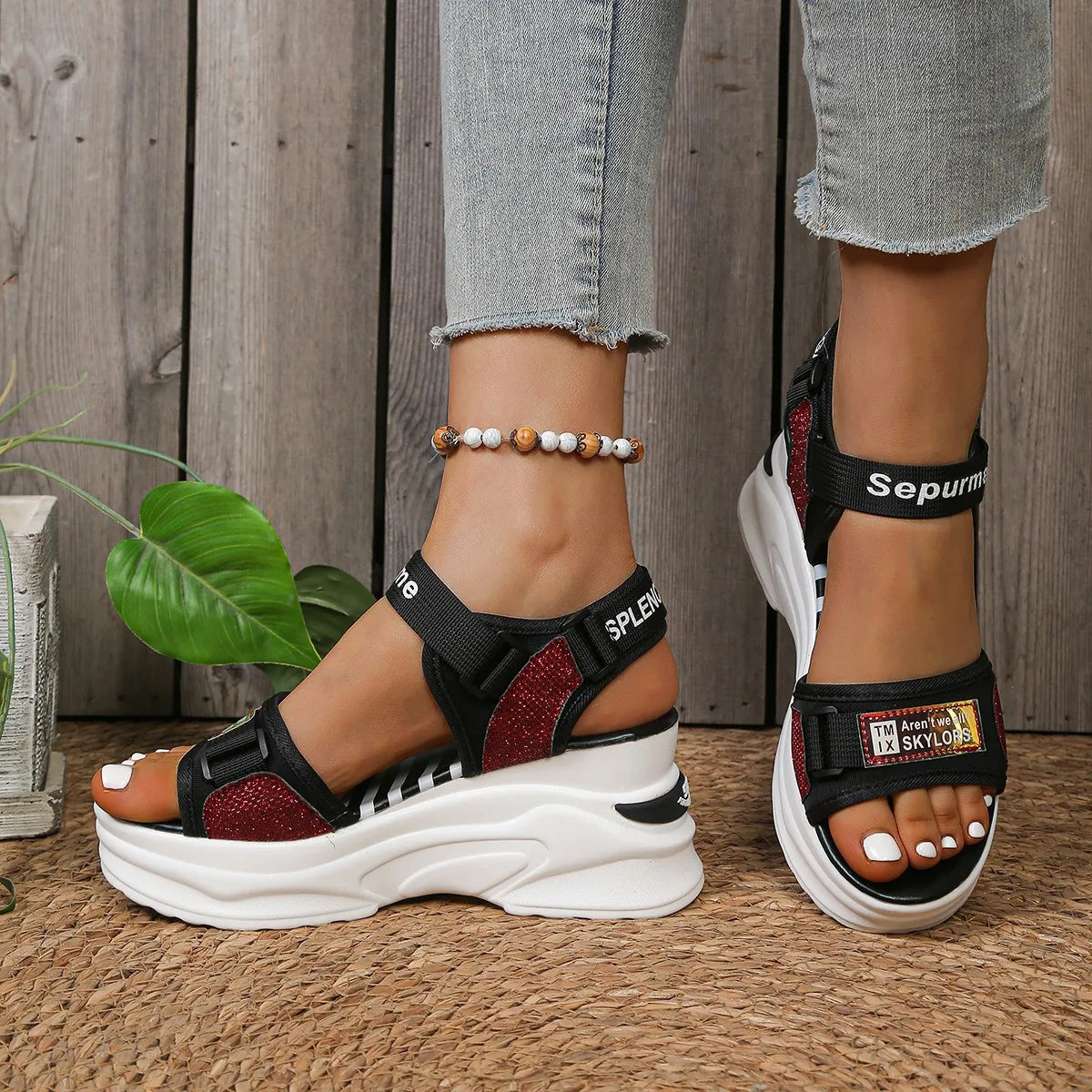 Women Sandals Casual Heightening Slope Shoes Summer Platform Wedge Zpaxo