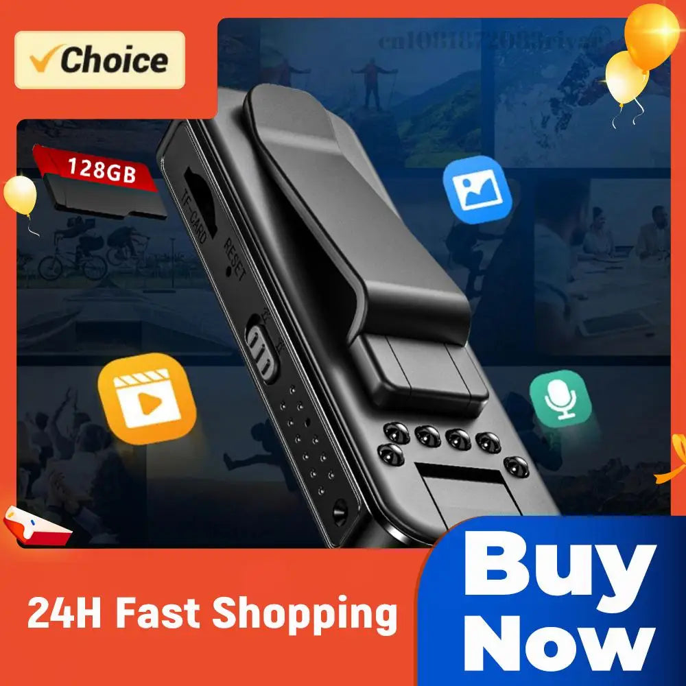 HD 1080P Mini Camera Back Clip Infrared Night Vision Portable Digital