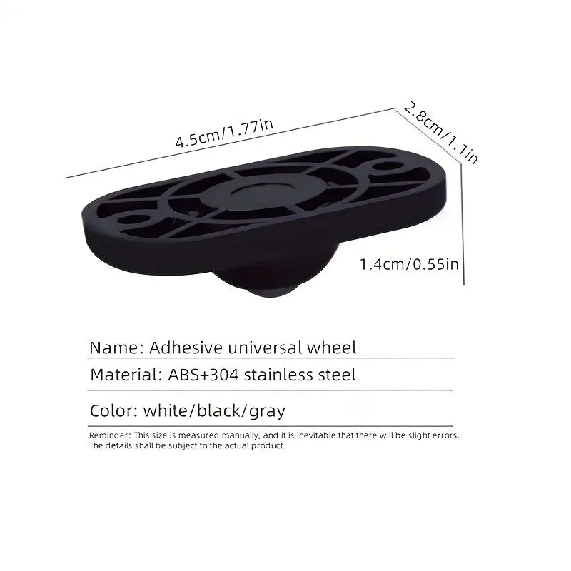 Adhesive Caster Wheels 360 Swivel Furniture Rollers Durable Bins
