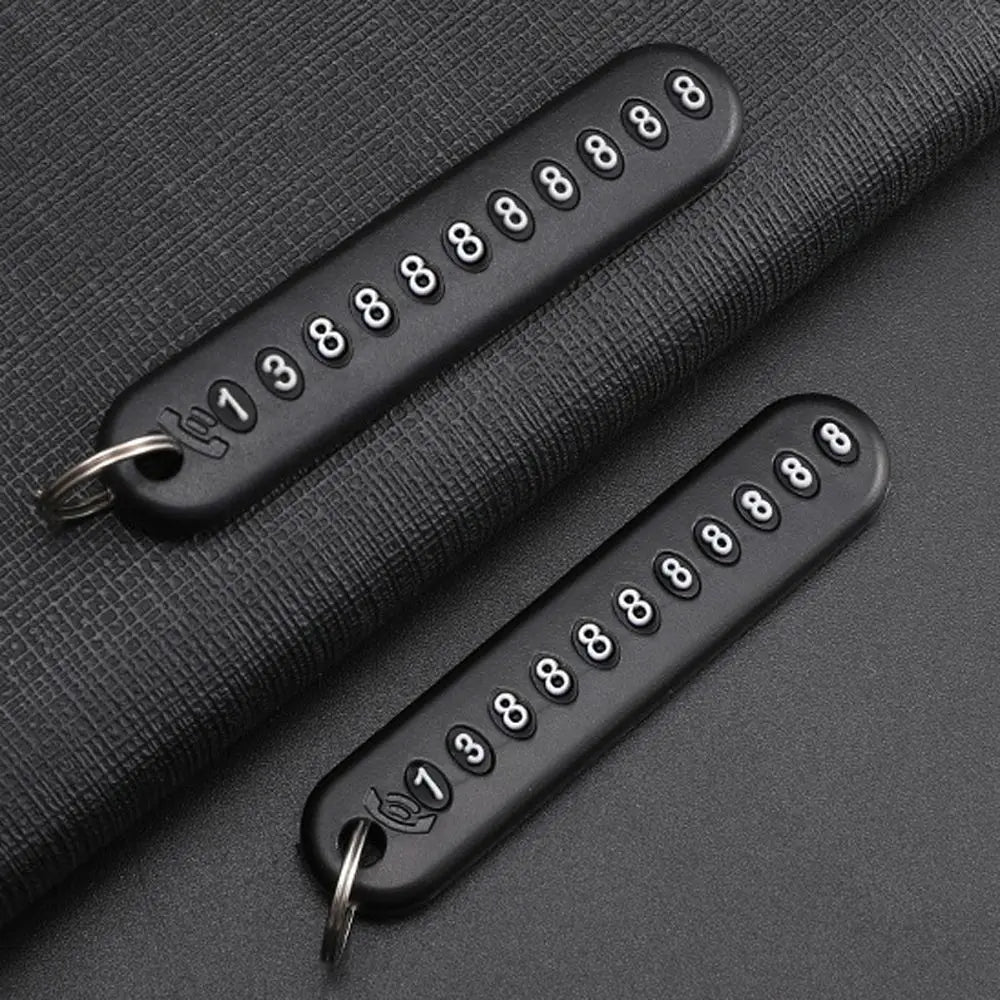 Vehicle Accessories Portable Temporary Parking Anti-lost Key Chain Key Pendant Phone Number Key Ring Phone Number Plate Card Zpaxo